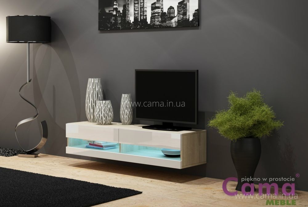 Комод открытый RTV Vigo 140 дуб сонома/белый глянец Комод открытый RTV Vigo 140 дуб сонома/белый глянец