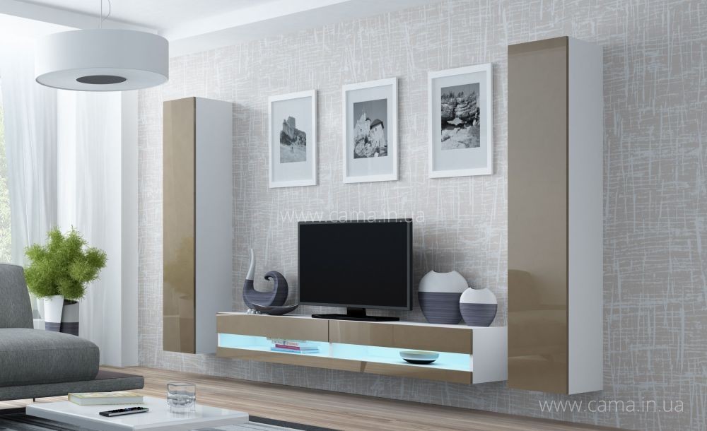 Гостиная Vigo New 4 белый/латте глянец Гостиная Vigo New 4 белый/латте глянец