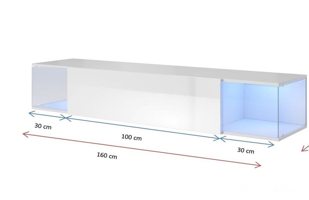Тумба ТВ SKY Белый/Белый глянец Тумба ТВ SKY Белый/Белый глянец