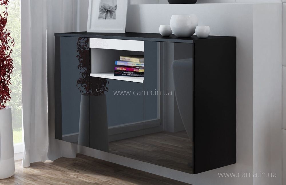 Комод VIVA Черный глянец/Белый Комод VIVA Черный глянец/Белый