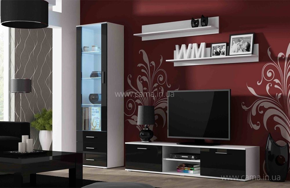 Гостиная Soho 1 белый/черный глянец Гостиная Soho 1 белый/черный глянец