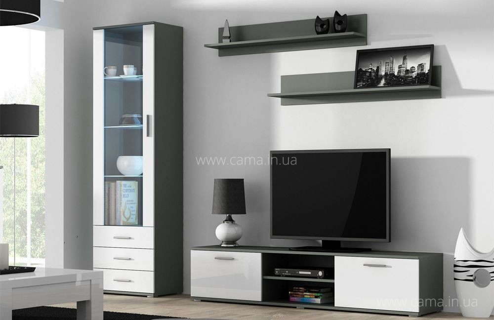 Гостиная Soho 1 серый/белый глянец Гостиная Soho 1 серый/белый глянец