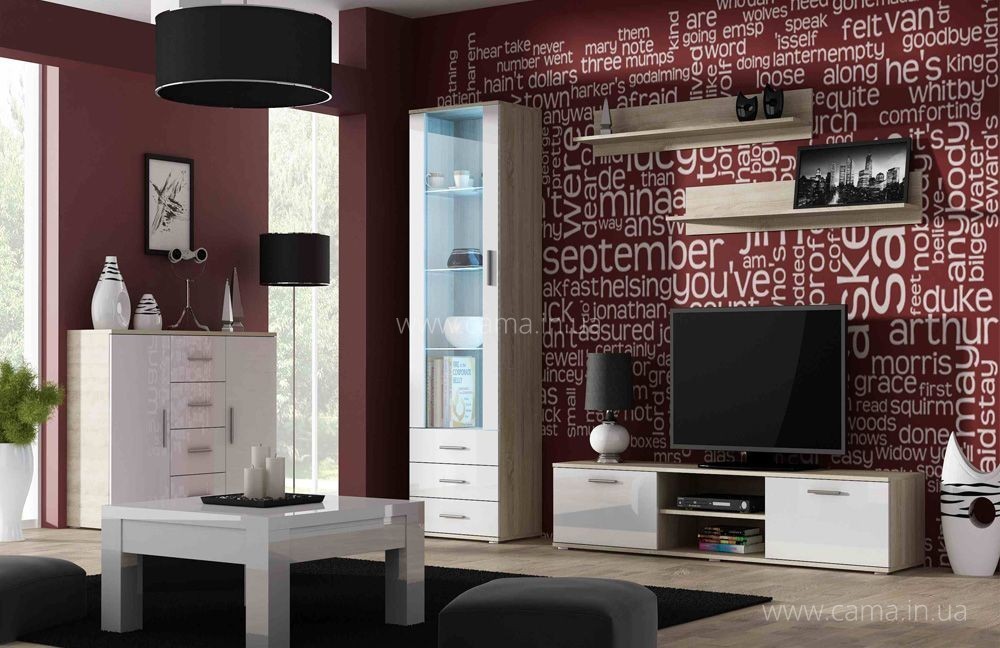 Гостиная Soho 2 дуб сонома/белый глянец Гостиная Soho 2 дуб сонома/белый глянец