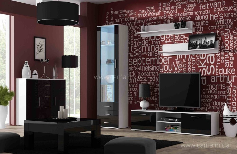 Гостиная Soho 2 белый/черный глянец Гостиная Soho 2 белый/черный глянец