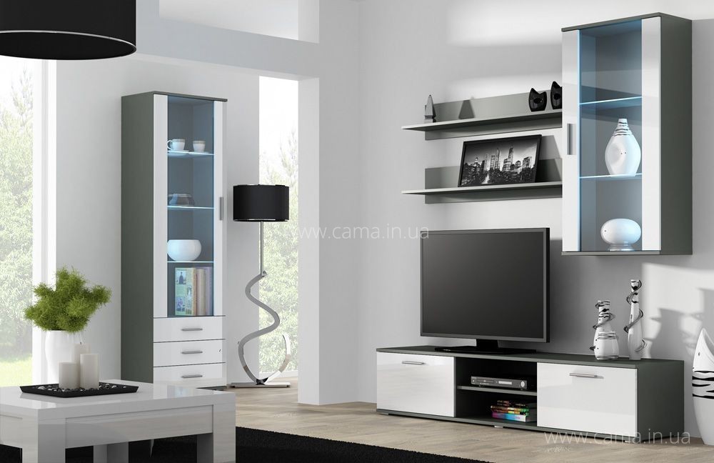 Гостиная Soho 6 серый/белый глянец Гостиная Soho 6 серый/белый глянец