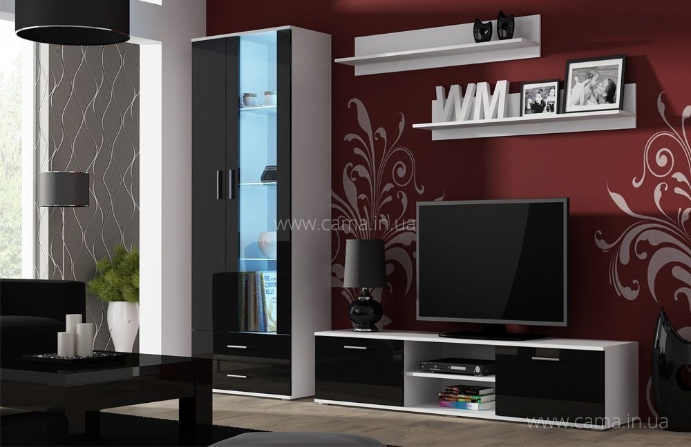 Гостиная Soho 8 белый/черный глянец Гостиная Soho 8 белый/черный глянец