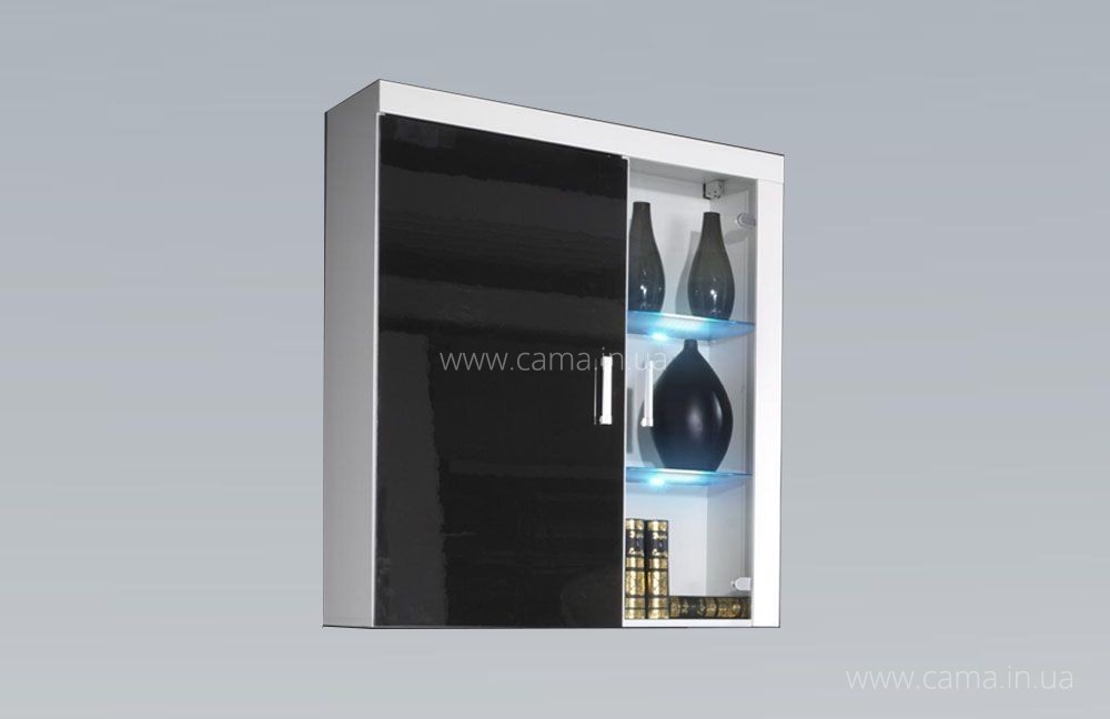 Витрина навесная Samba черный глянец Витрина навесная Samba черный глянец