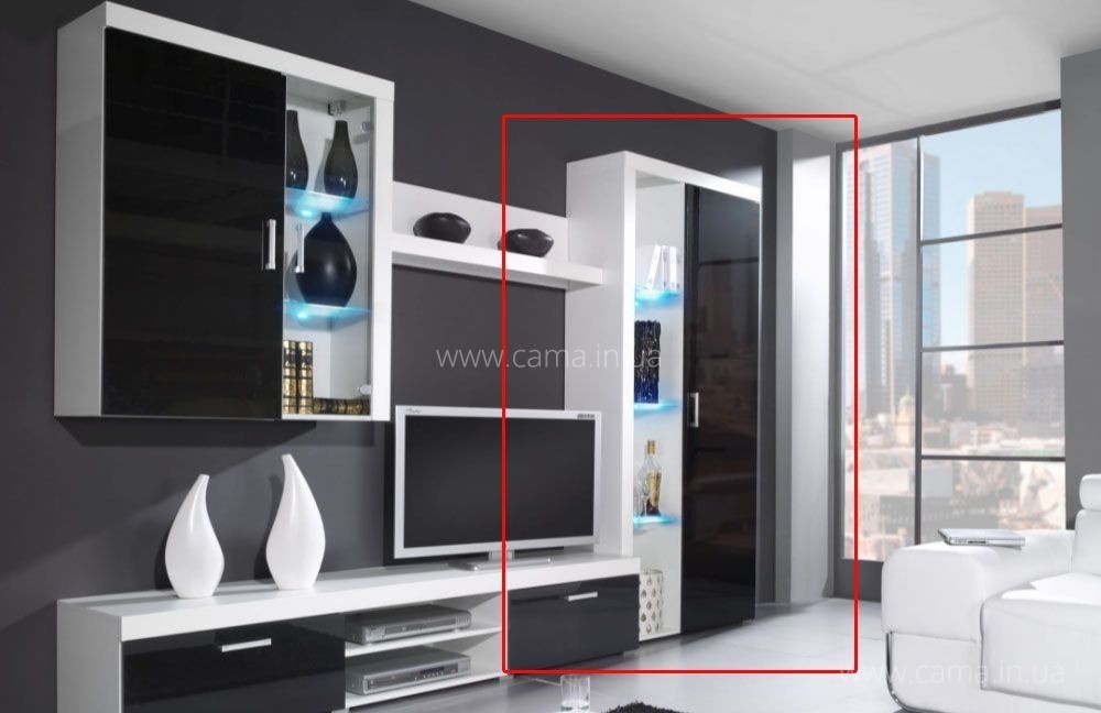 Витрина высокая Samba черный глянец Витрина высокая Samba черный глянец