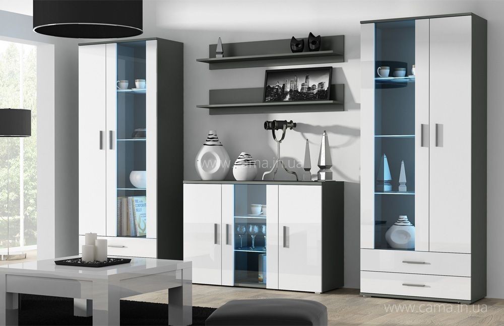 Гостиная Soho 10 серый/белый глянец Гостиная Soho 10 серый/белый глянец