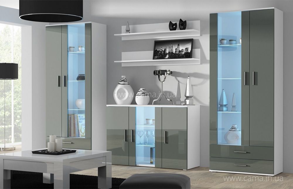 Гостиная Soho 10 белый/серый глянец Гостиная Soho 10 белый/серый глянец