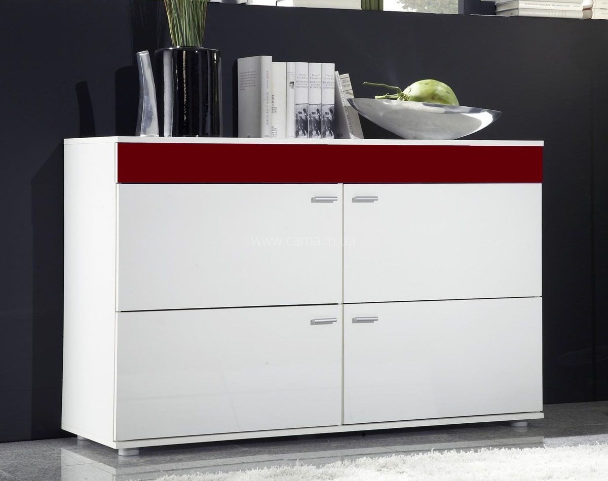 Комод Logo 2 белый/бордо глянец Комод Logo 2 белый/бордо глянец