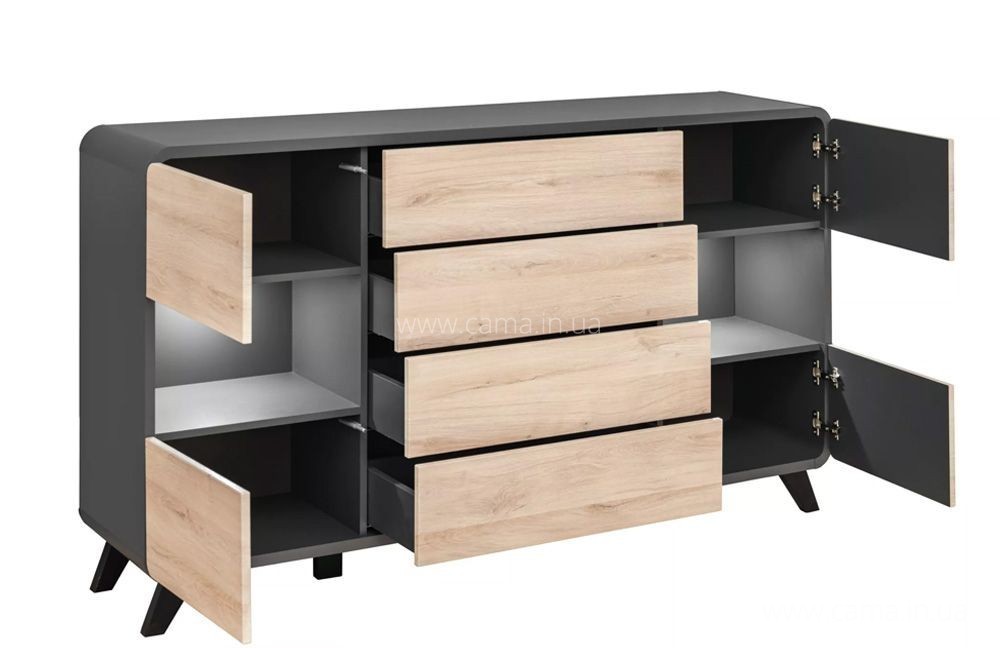 Комод ROUND Антрацит/Кронберг Комод ROUND Антрацит/Кронберг