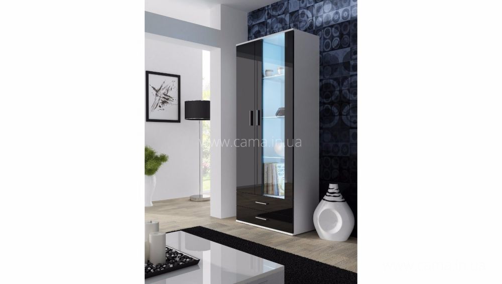 Витрина высокая Soho S-6 белый/черный глянец Витрина высокая Soho S-6 белый/черный глянец