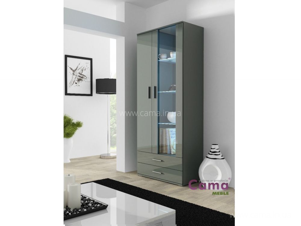 Витрина высокая Soho S-6 серый/серый глянец Витрина высокая Soho S-6 серый/серый глянец