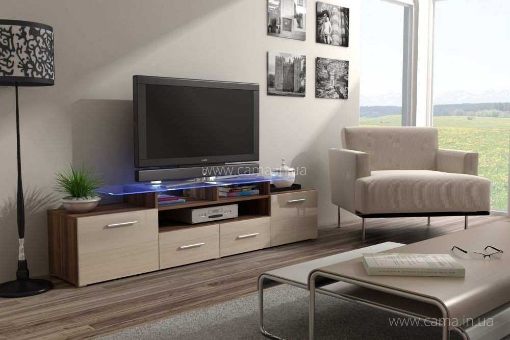 Комод Evora слива/кремовый глянец Комод Evora слива/кремовый глянец