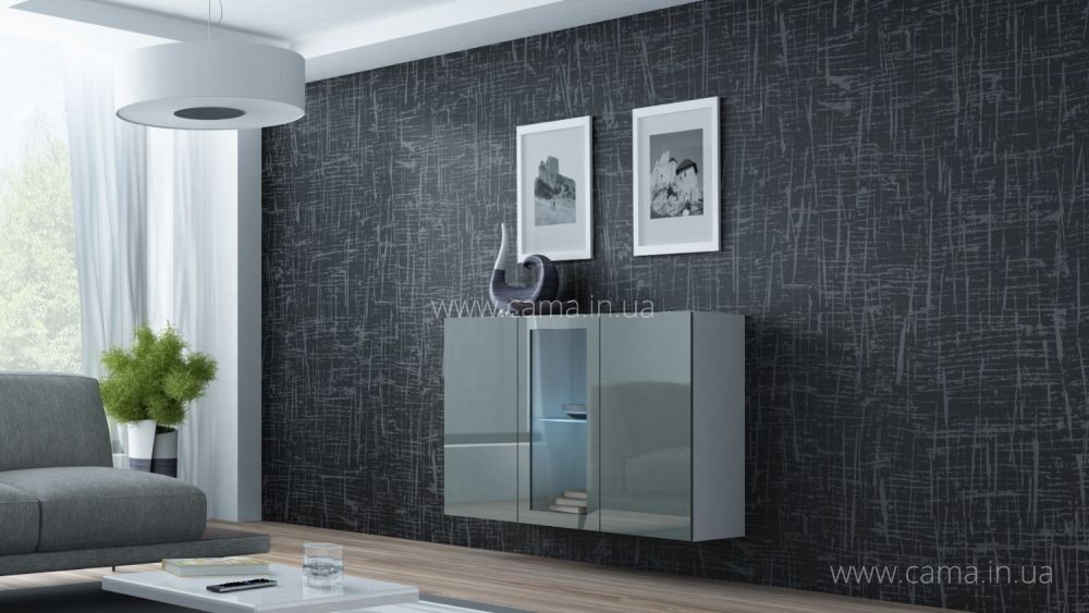 Комод Vigo 120 белый/ серый глянец Комод Vigo 120 белый/ серый глянец