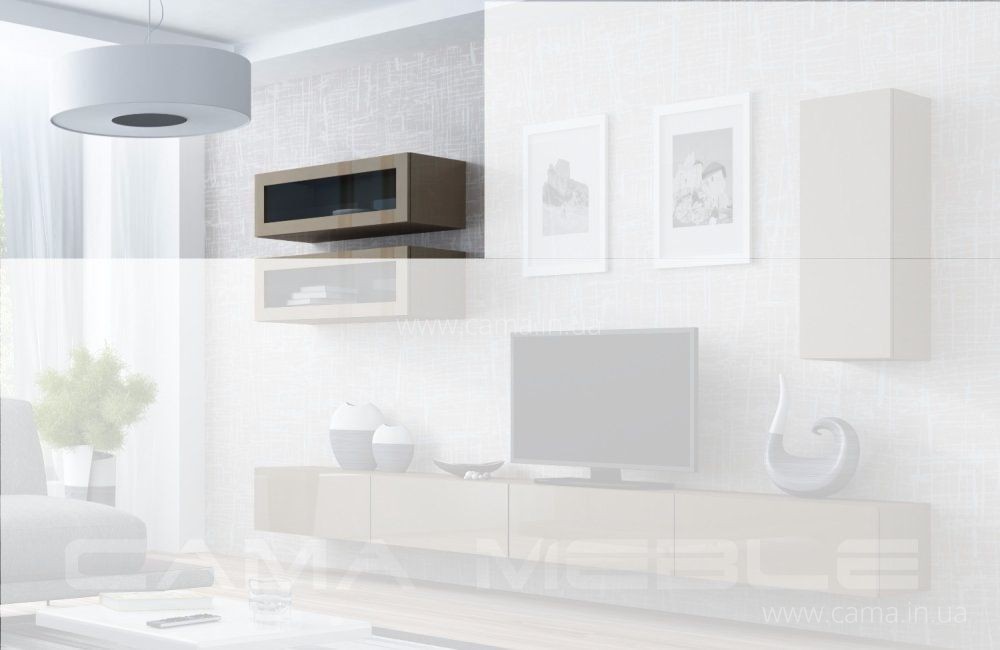 Витрина навесная Vigo 90 латте/латте глянец Витрина навесная Vigo 90 латте/латте глянец