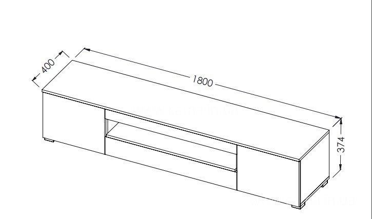 Тумба ТВ Viva белый/белый/черный Тумба ТВ Viva белый/белый/черный