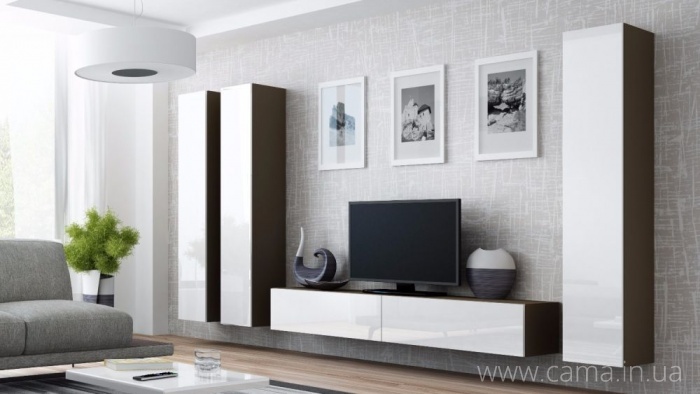 Гостиная Vigo 1 лате/белый глянец Гостиная Vigo 1 лате/белый глянец