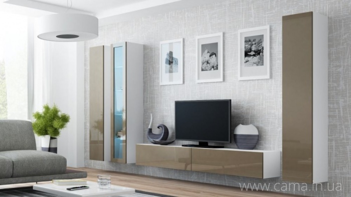 Гостиная Vigo 2 белый/лате глянец Гостиная Vigo 2 белый/лате глянец