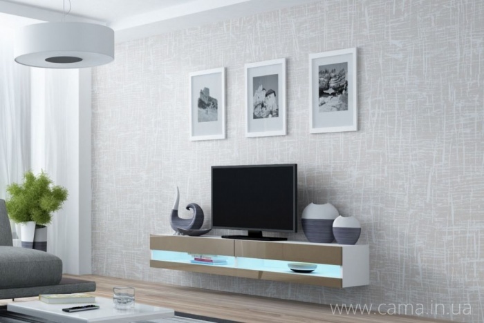 Комод открытый RTV Vigo 180 белый/латте глянец