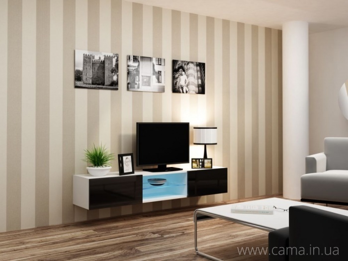 Комод Vigo Glass RTV 180 белый/черный глянец