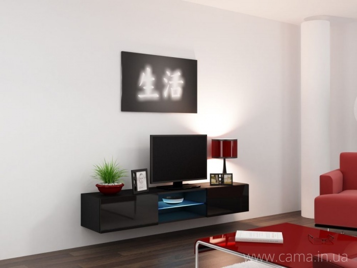 Комод Vigo Glass RTV 180 черный/черный глянец