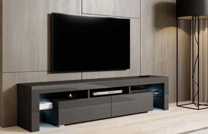 Тумба ТВ Toro 200см серый/серый глянец