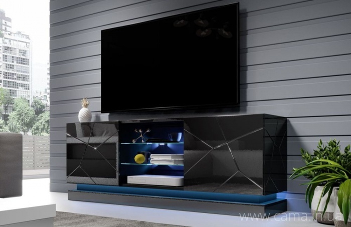 Тумба ТВ QIU 160см - Черный глянец Тумба ТВ QIU 160см - Черный глянец