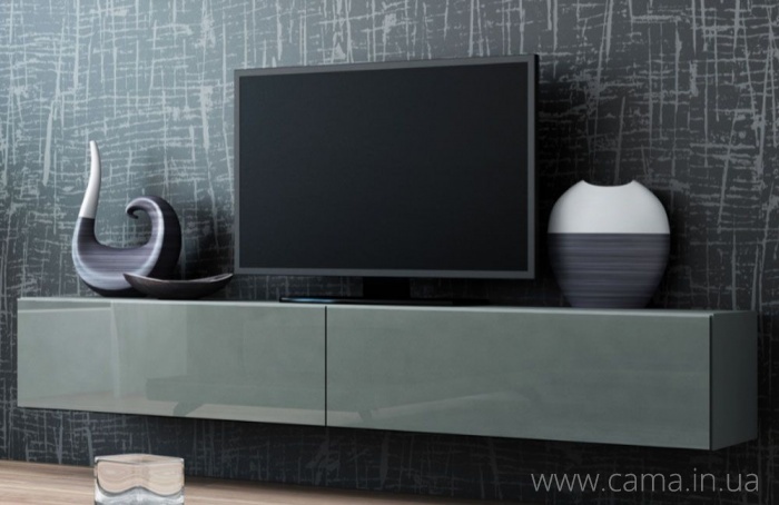 Тумба ТВ Vigo серый/серый глянец 180