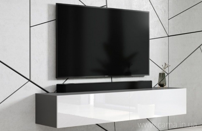 Тумба ТВ Vigo серый/белый глянец 180