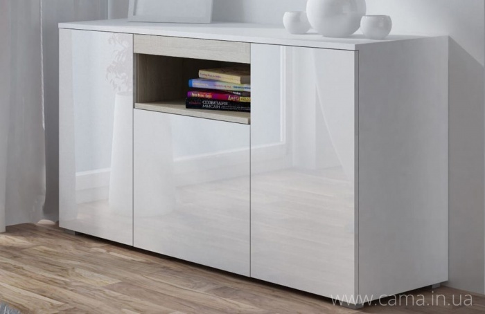Комод VIVA Белый глянец/Дуб Сонома