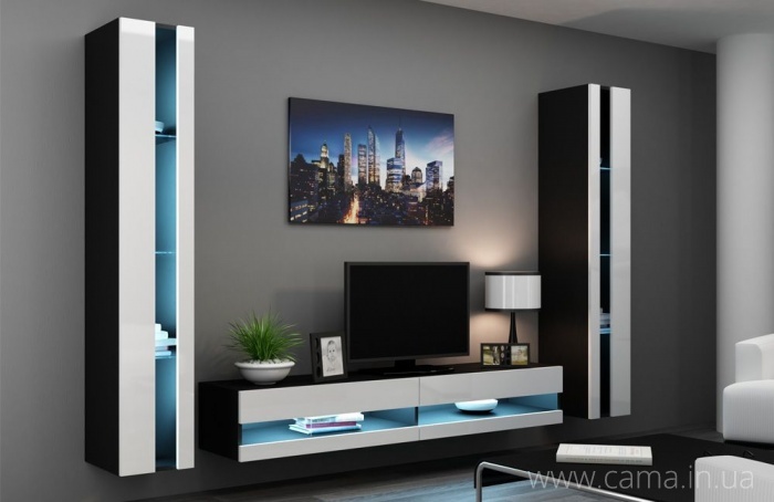 Гостиная Vigo New 3 черный/белый глянец