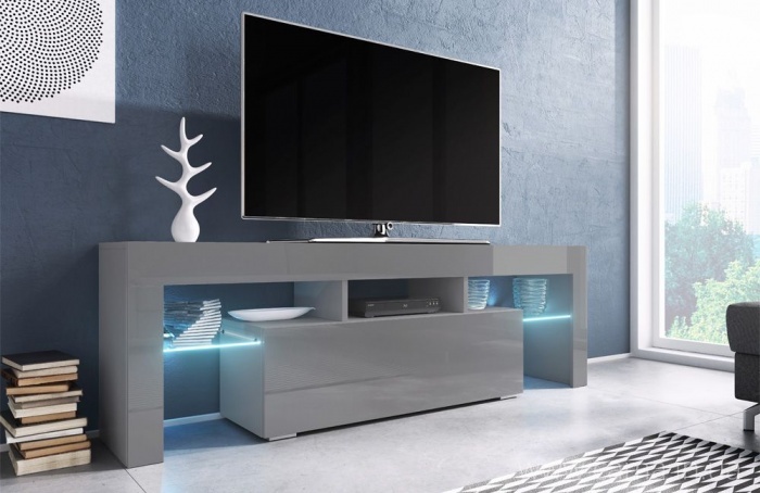 Тумба ТВ Toro 138см серый/серый глянец