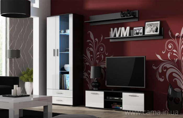 Гостиная Soho 11 черный/белый глянец