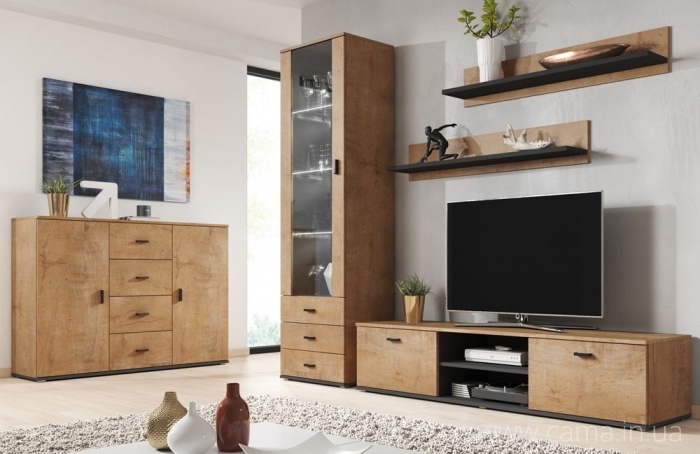 Гостиная Soho 2 дуб Лефкас/черный