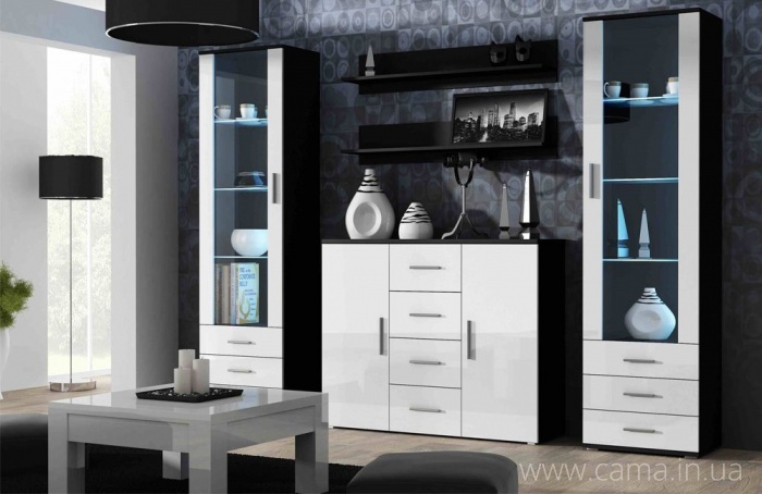 Гостиная Soho 3 черный/белый глянец Гостиная Soho 3 черный/белый глянец