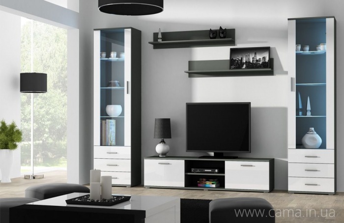 Гостиная Soho 4 серый/белый глянец