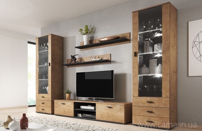 Гостиная Soho 4 дуб Лефкас/черный