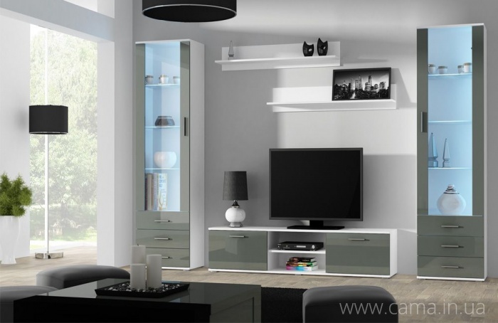 Гостиная Soho 4 белый/серый глянец