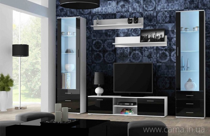 Гостиная Soho 4 белый/черный глянец