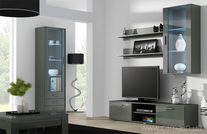 Гостиная Soho 6 серый/серый глянец