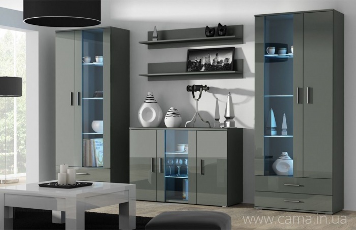 Гостиная Soho 10 серый/серый глянец