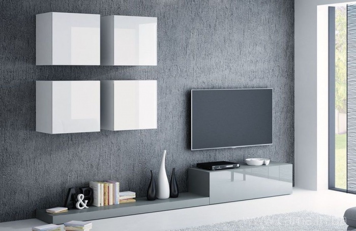 Гостиная Pixel 2 белый/серый глянец