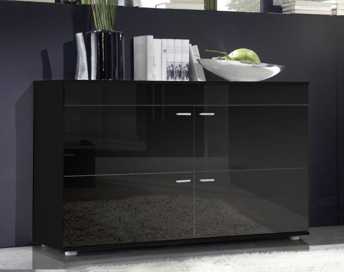 Комод Logo 2 черный/черный глянец