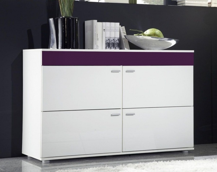 Комод Logo 2 белый/фиолет глянец