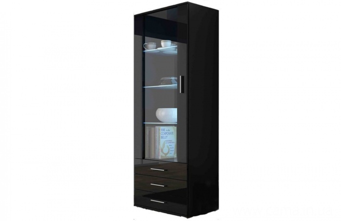 Витрина высокая Soho черный/черный глянец Витрина высокая Soho черный/черный глянец