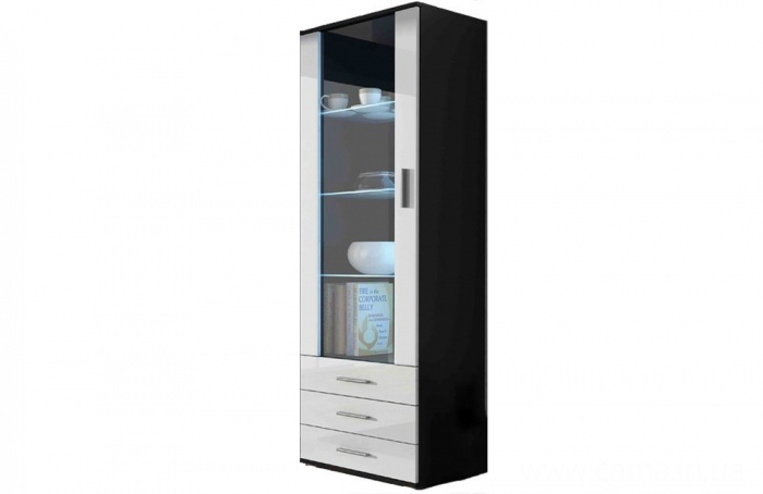 Витрина высокая Soho черный/белый глянец Витрина высокая Soho черный/белый глянец