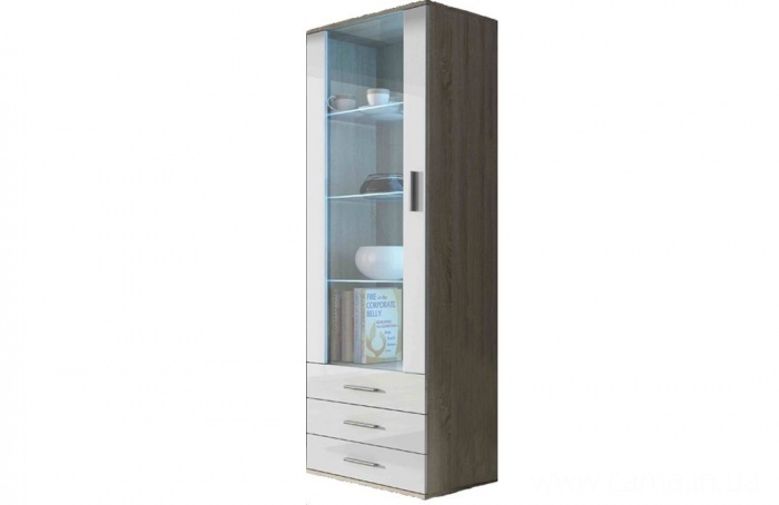 Витрина высокая Soho дуб сонома/белый глянец Витрина высокая Soho дуб сонома/белый глянец