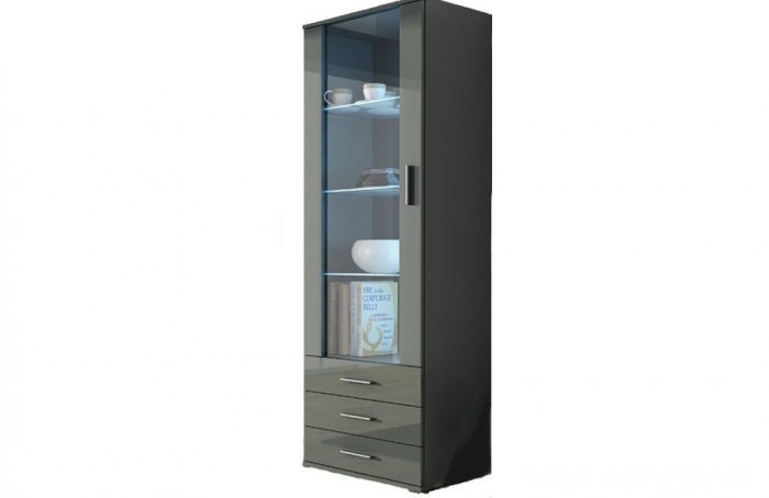 Витрина высокая Soho серый/серый глянец Витрина высокая Soho серый/серый глянец